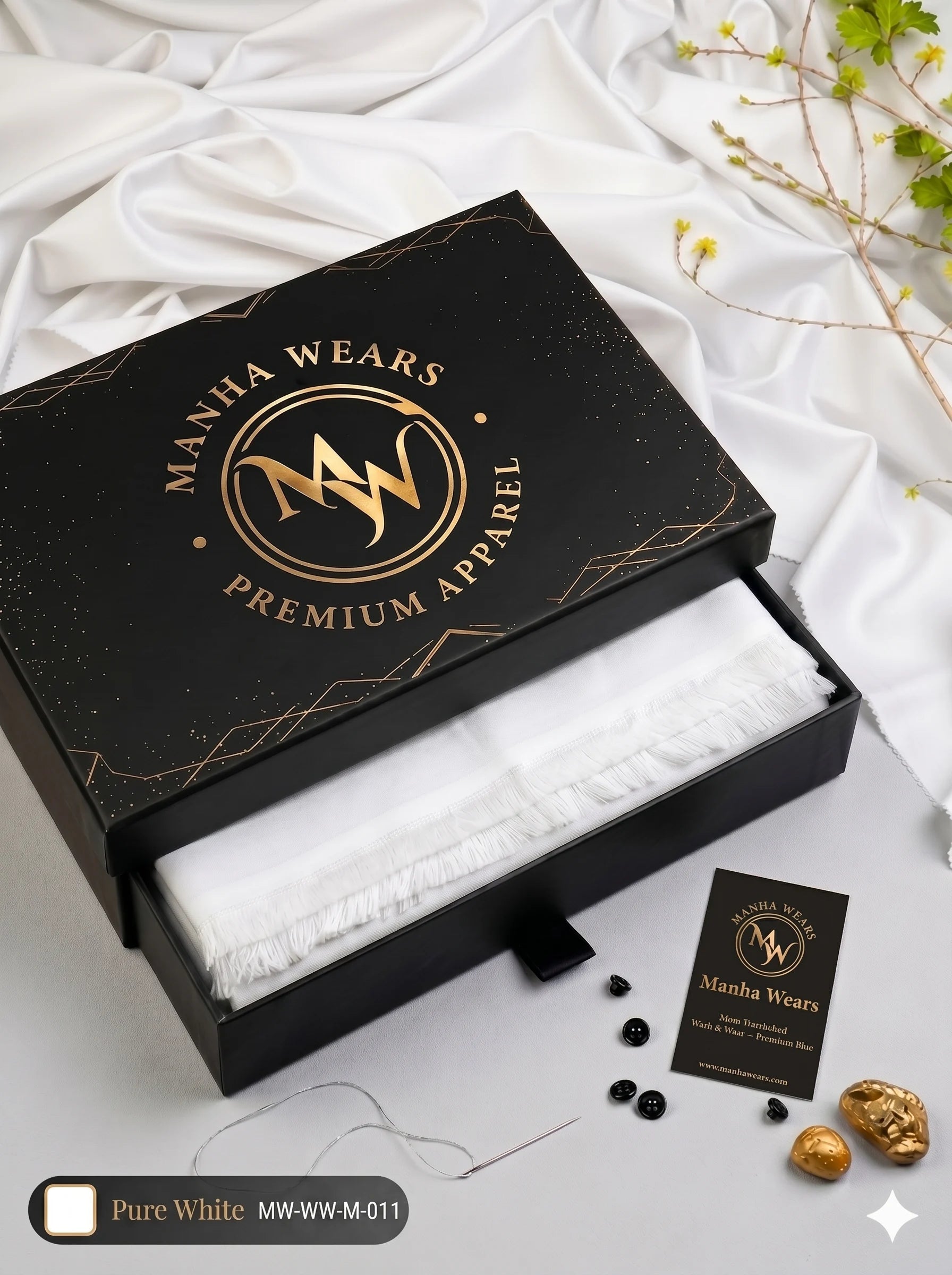 Pure White Wash & Wear— Premium Apparel | Unstitched