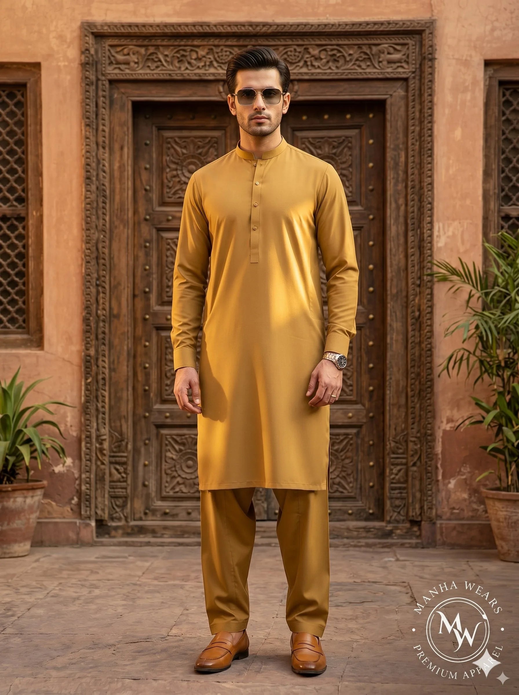 Gold Brown Wash & Wear — Premium Apparel | Unstitched