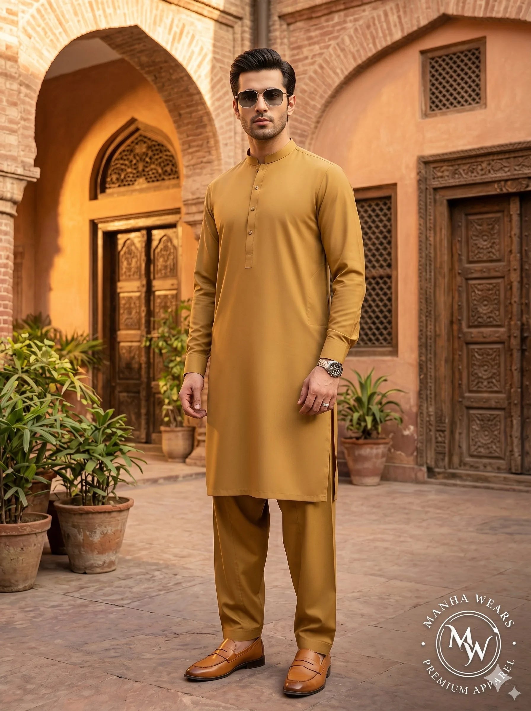 Gold Brown Wash & Wear — Premium Apparel | Unstitched