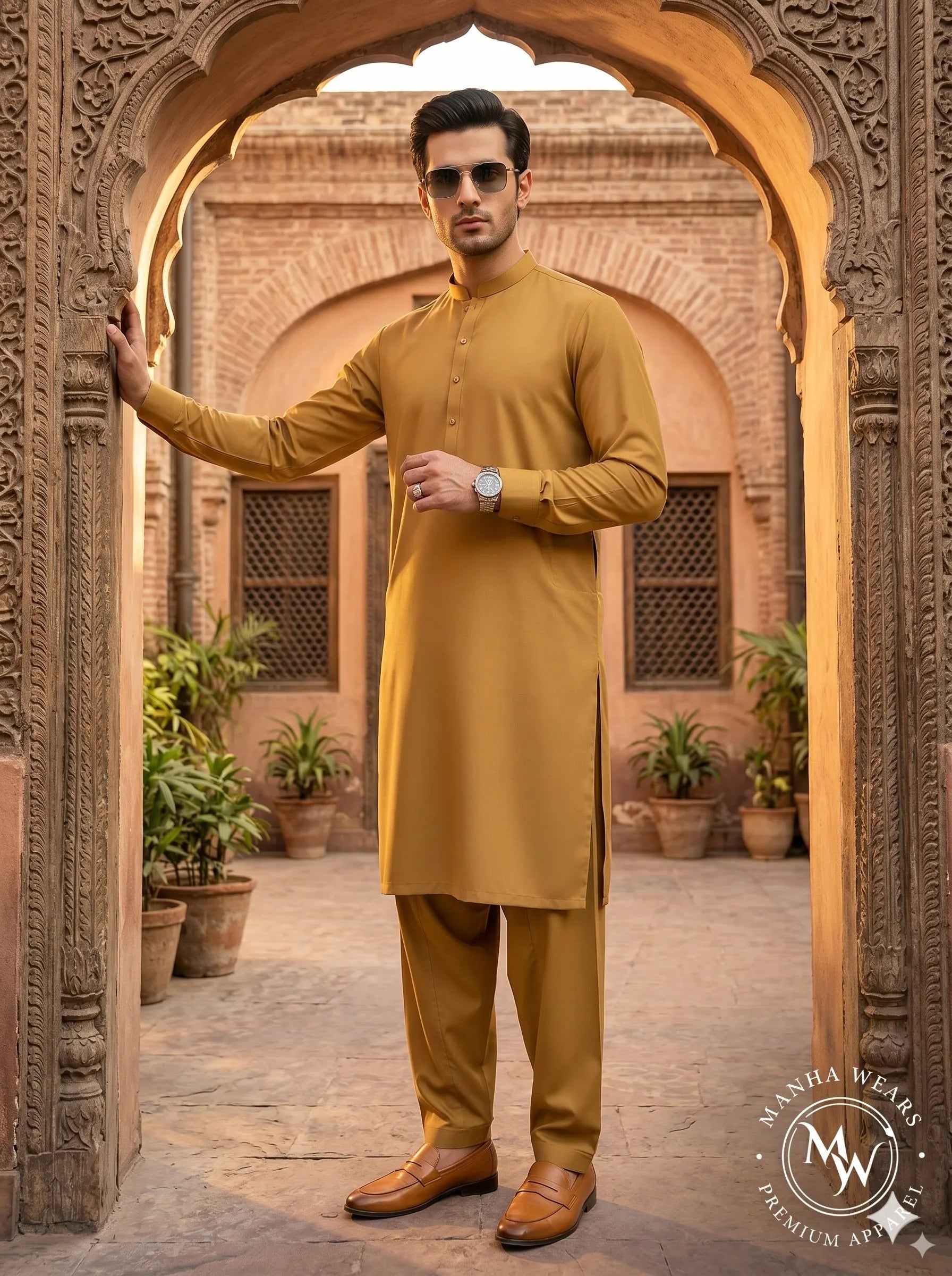 Gold Brown Wash & Wear — Premium Apparel | Unstitched
