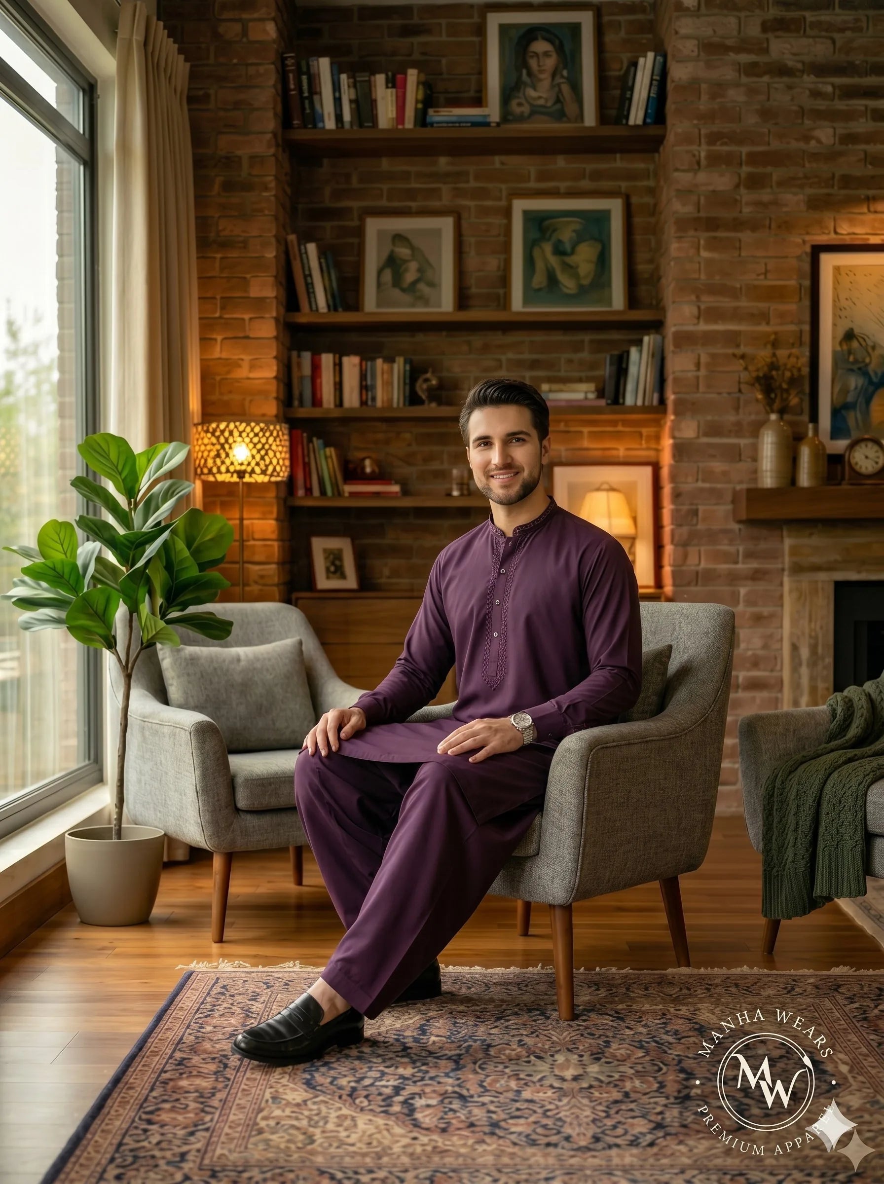 Deep Plum Wash & Wear— Premium Apparel | Unstitched