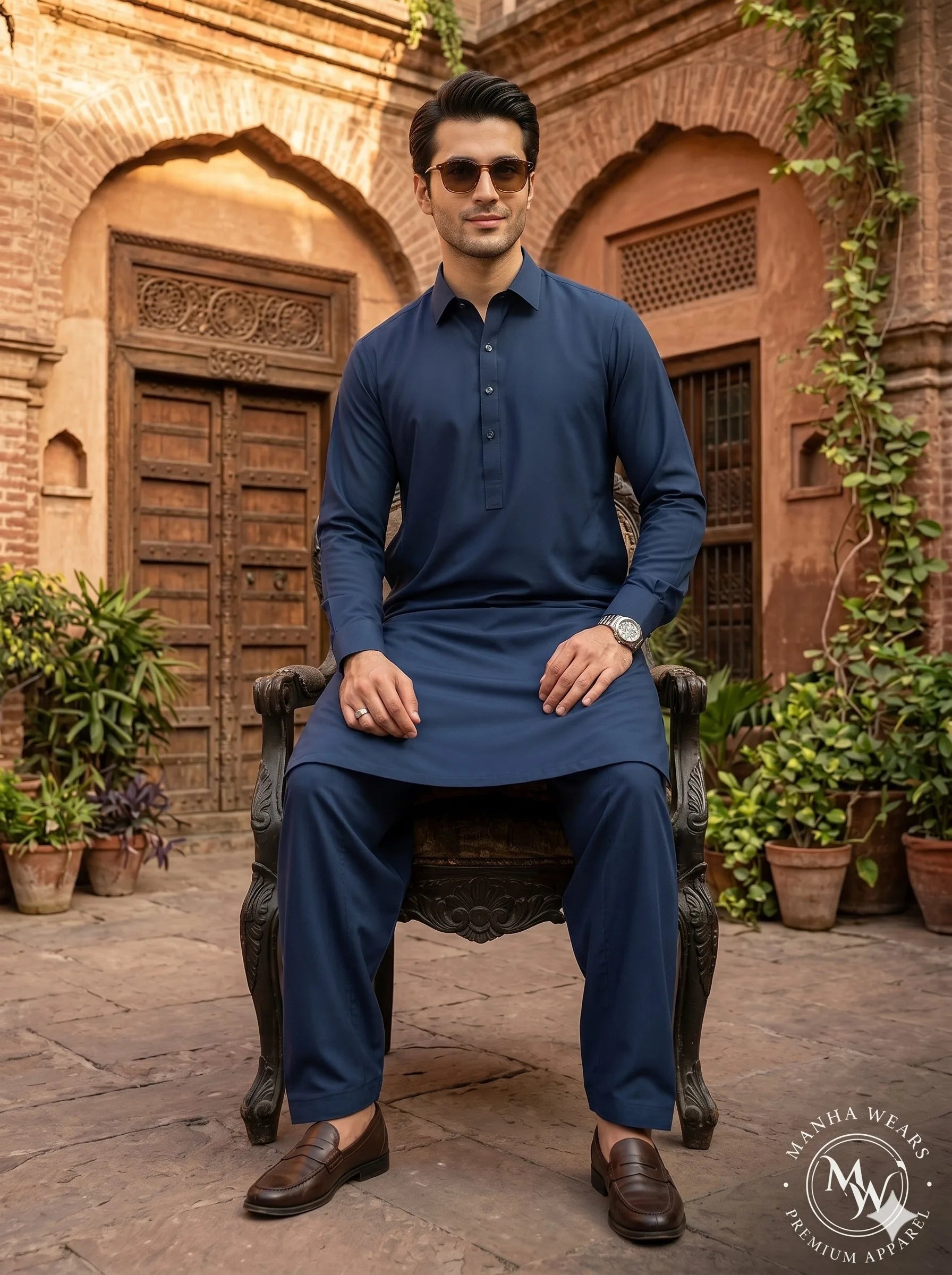 Deep Royal Navy Wash & Wear— Premium Apparel | Unstitched