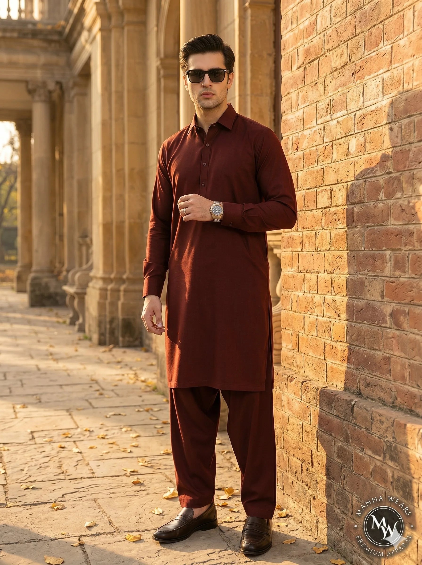 Dark Maroon Wash & Wear— Premium Apparel | Unstitched