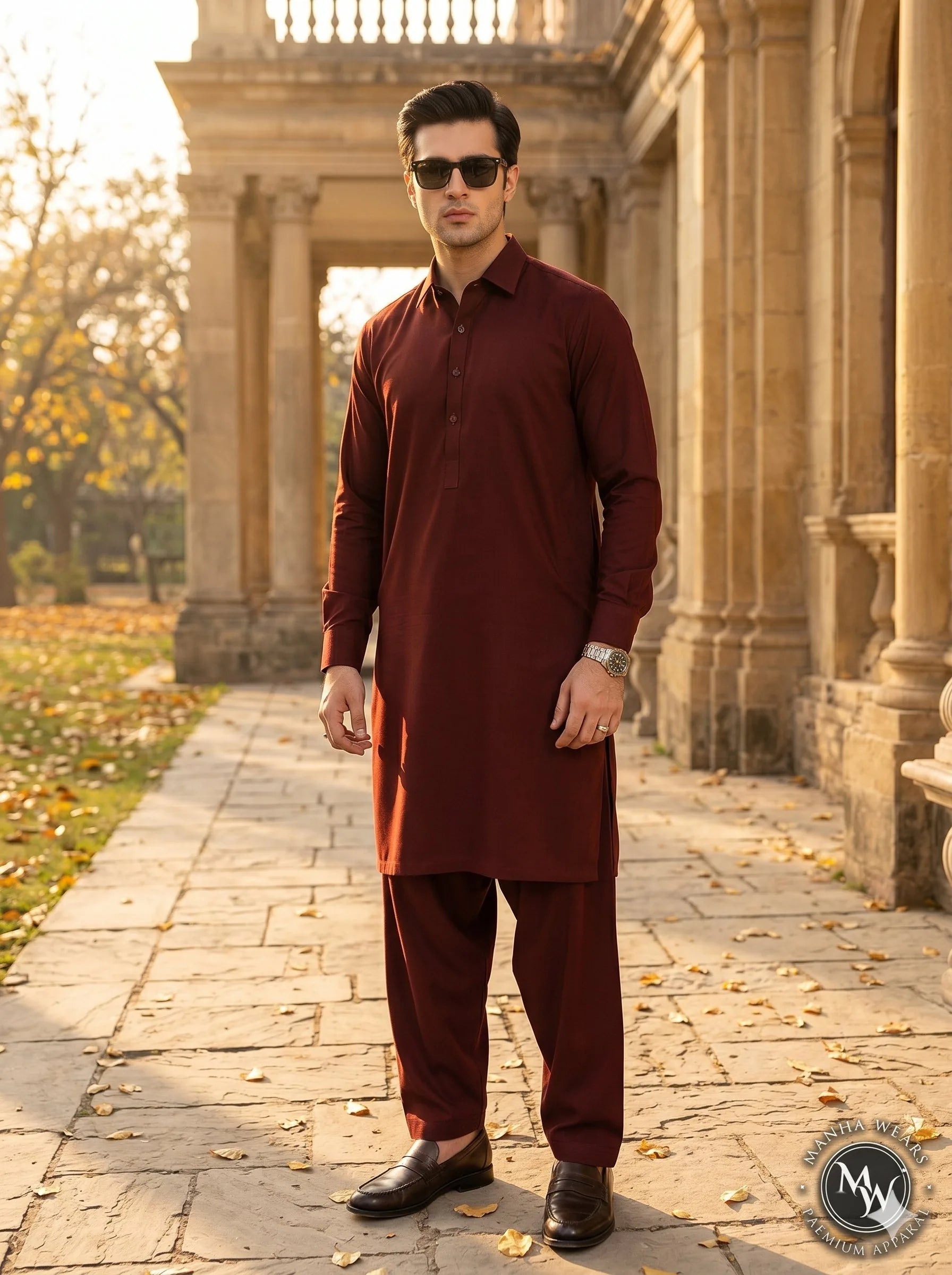 Dark Maroon Wash & Wear— Premium Apparel | Unstitched