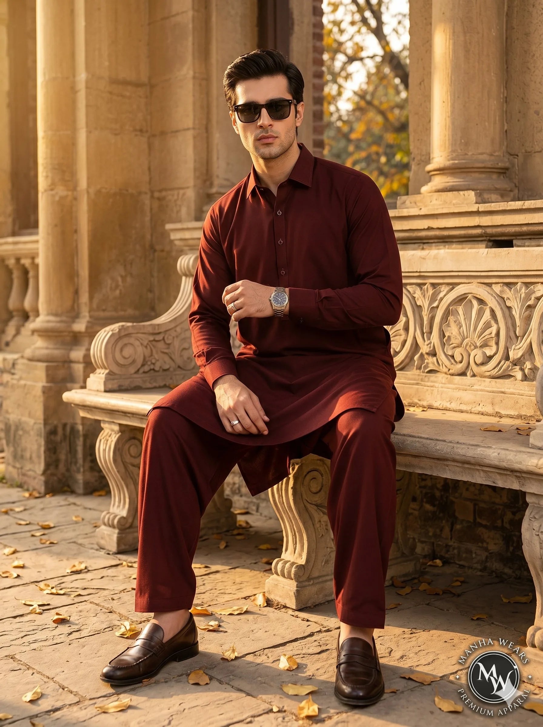 Dark Maroon Wash & Wear— Premium Apparel | Unstitched