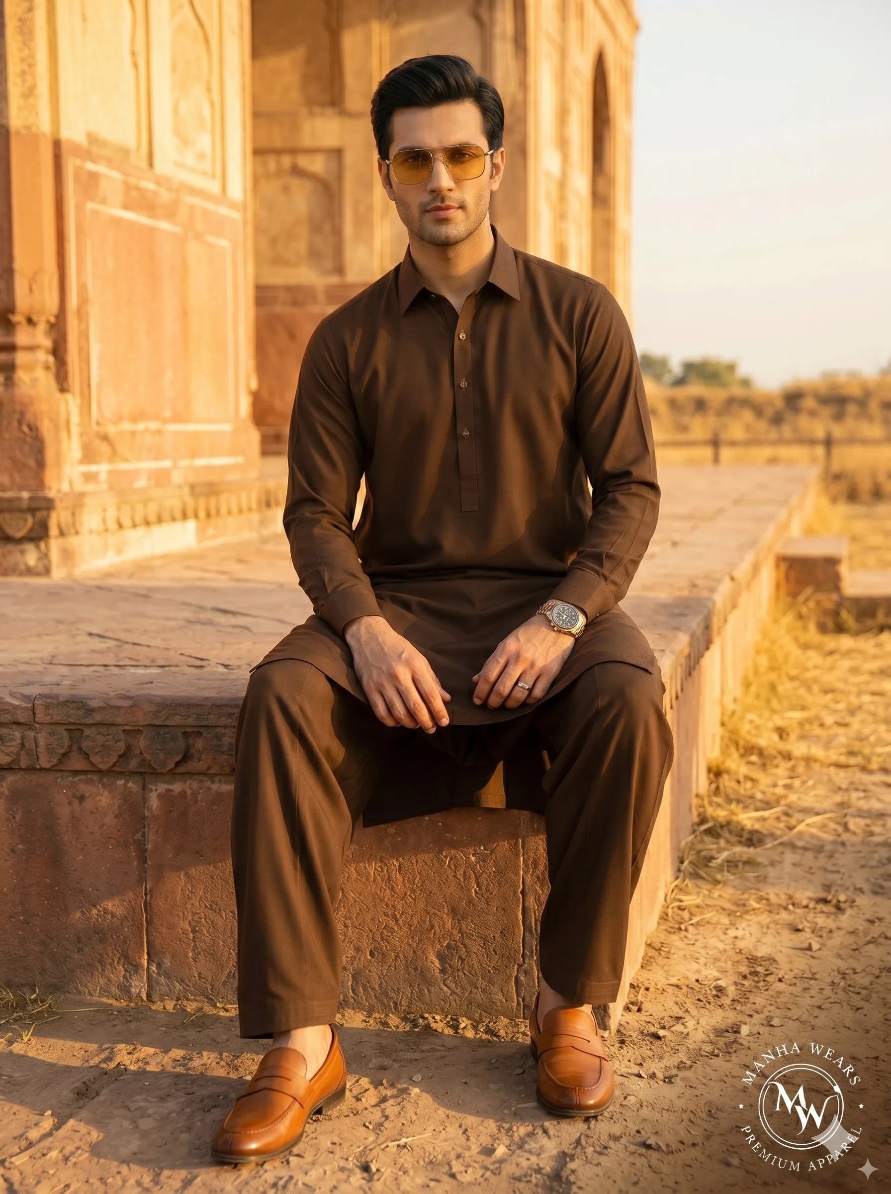 Dark Brown Wash & Wear-Premium Appearl | Unstiched