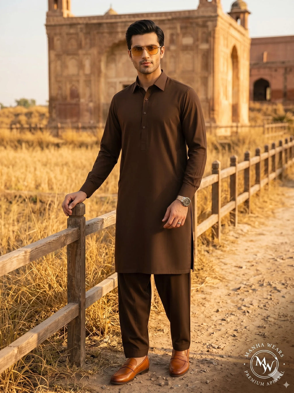 Dark Brown Wash & Wear-Premium Appearl | Unstiched