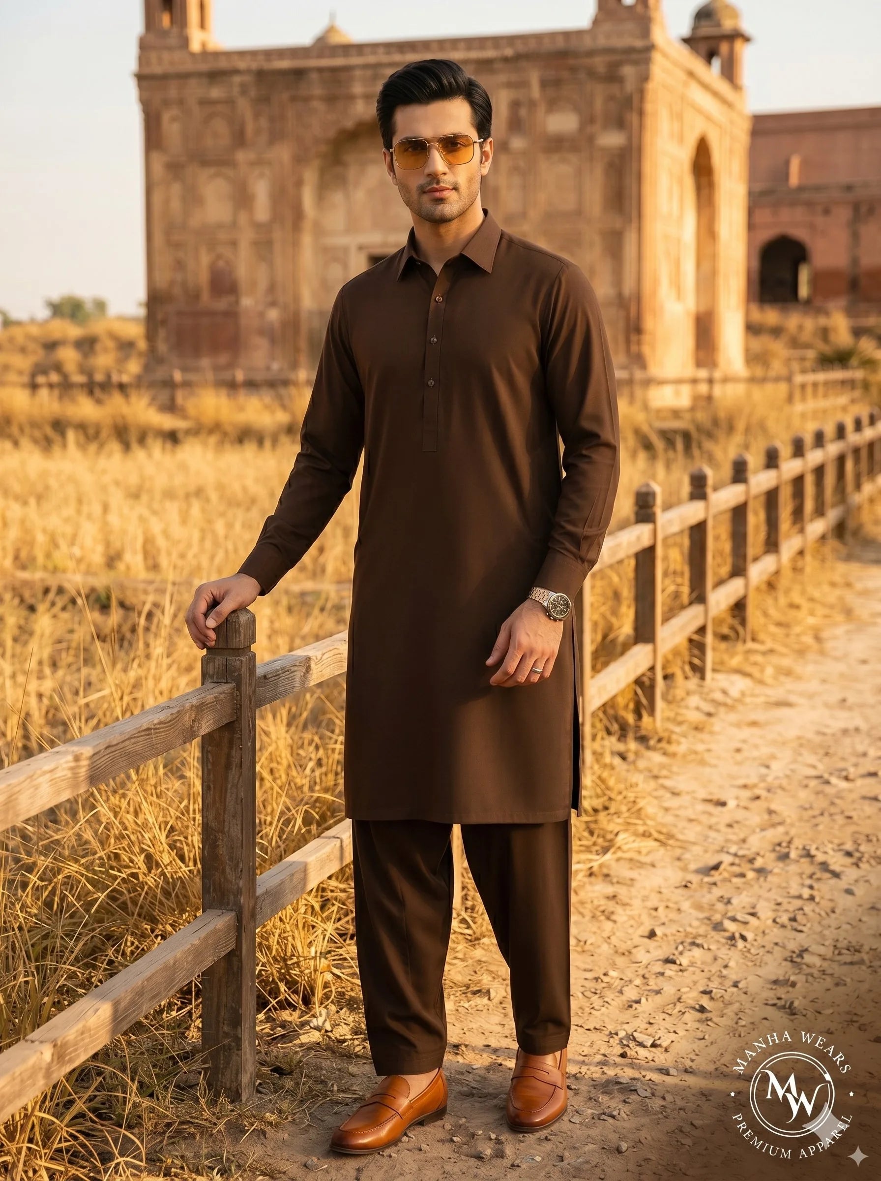 Dark Brown Wash & Wear-Premium Appearl | Unstiched