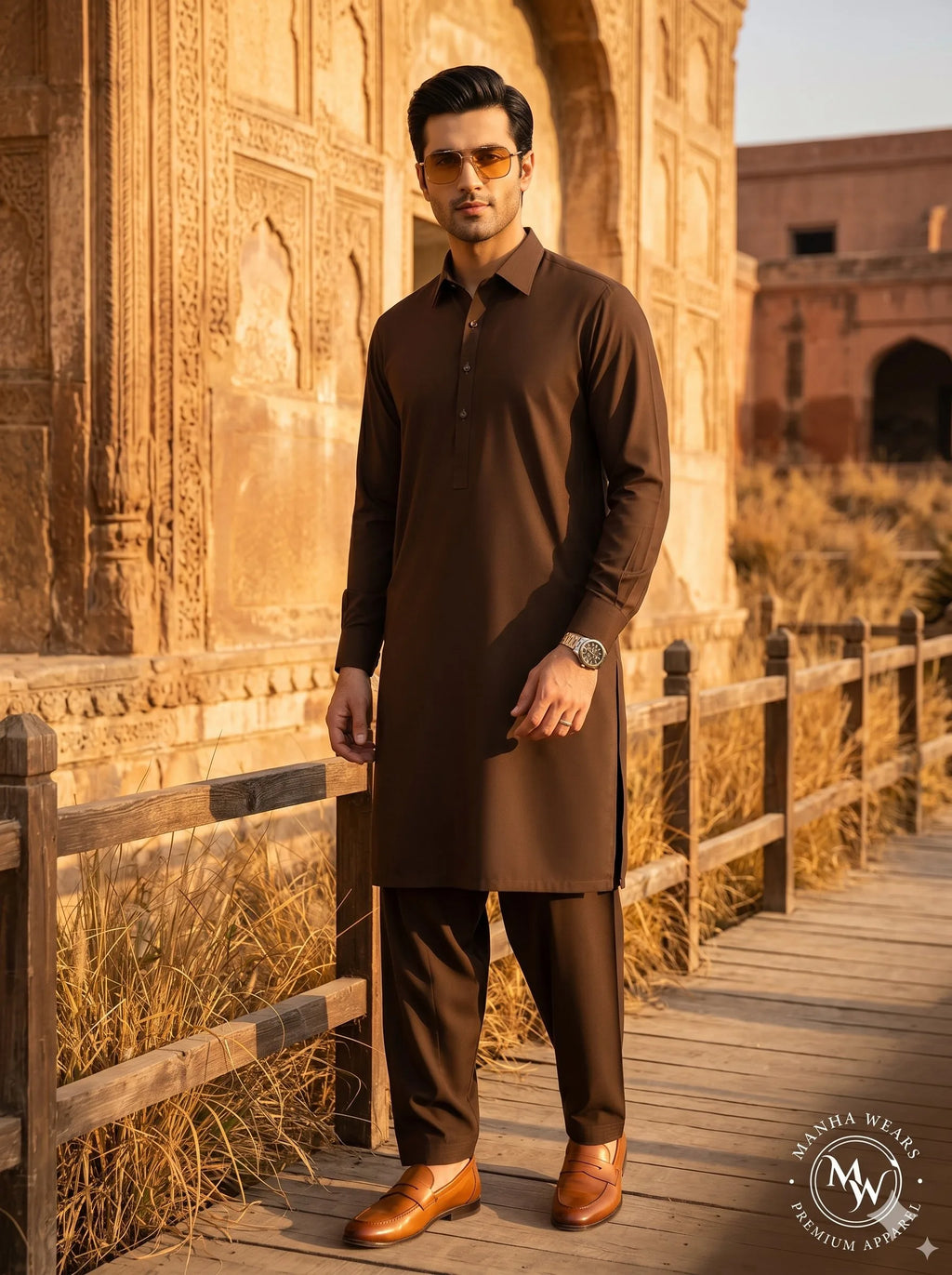Dark Brown Wash & Wear-Premium Appearl | Unstiched