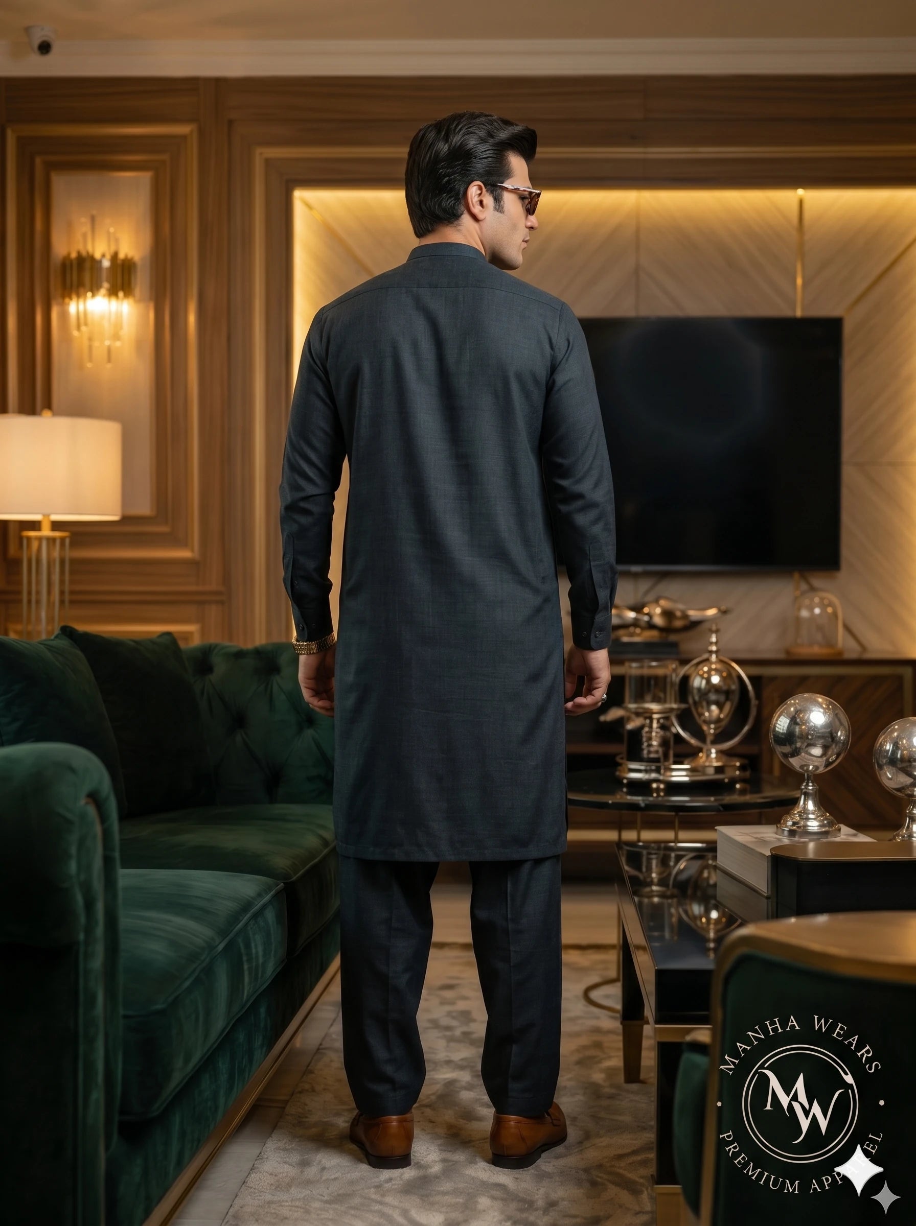 Deep Midnight Navy Wash&Wear — Premium Apparel | Unstitched