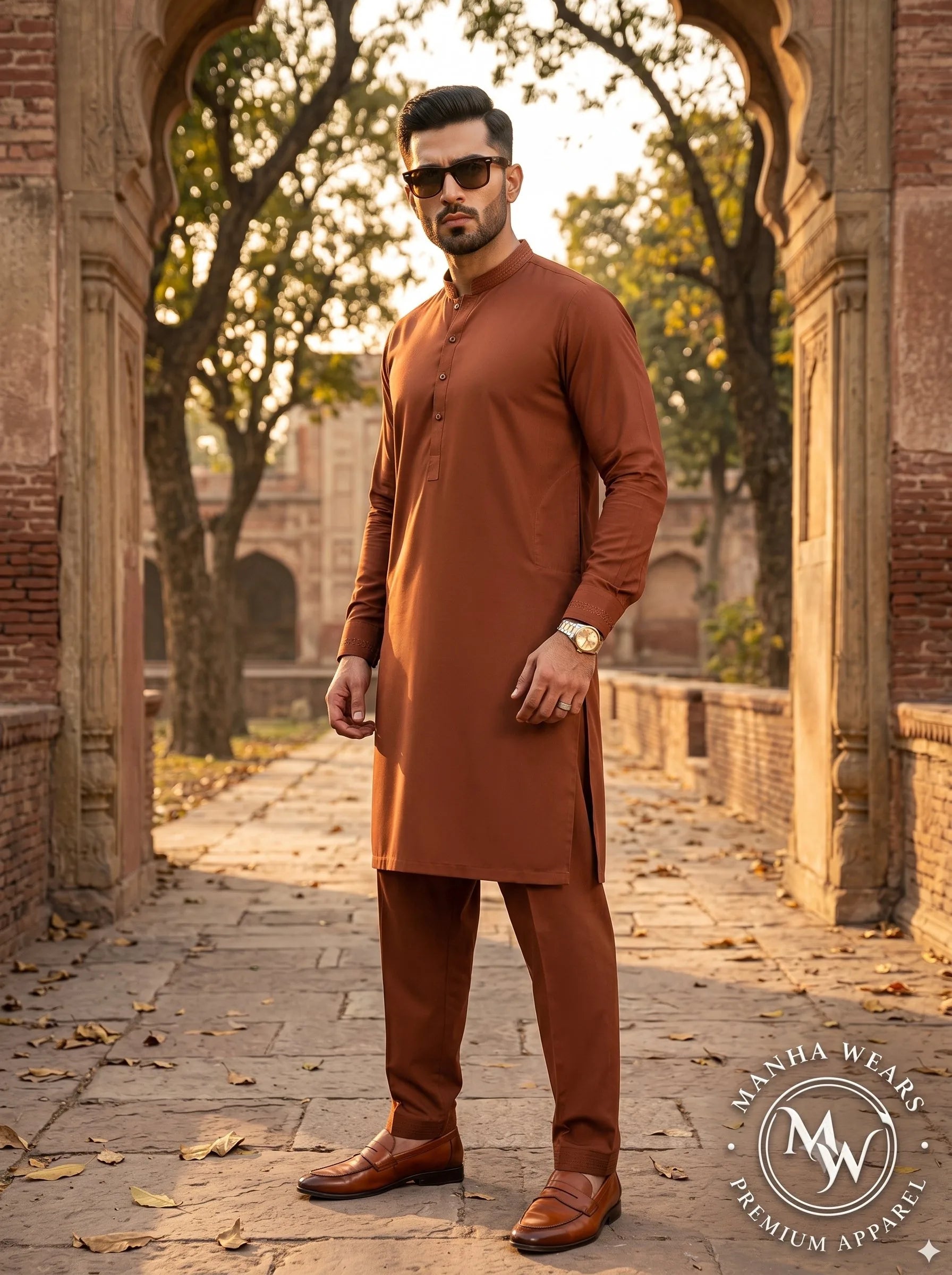 Burnt Sienna Brown Wash & Wear  — Premium Apparel | Unstitched