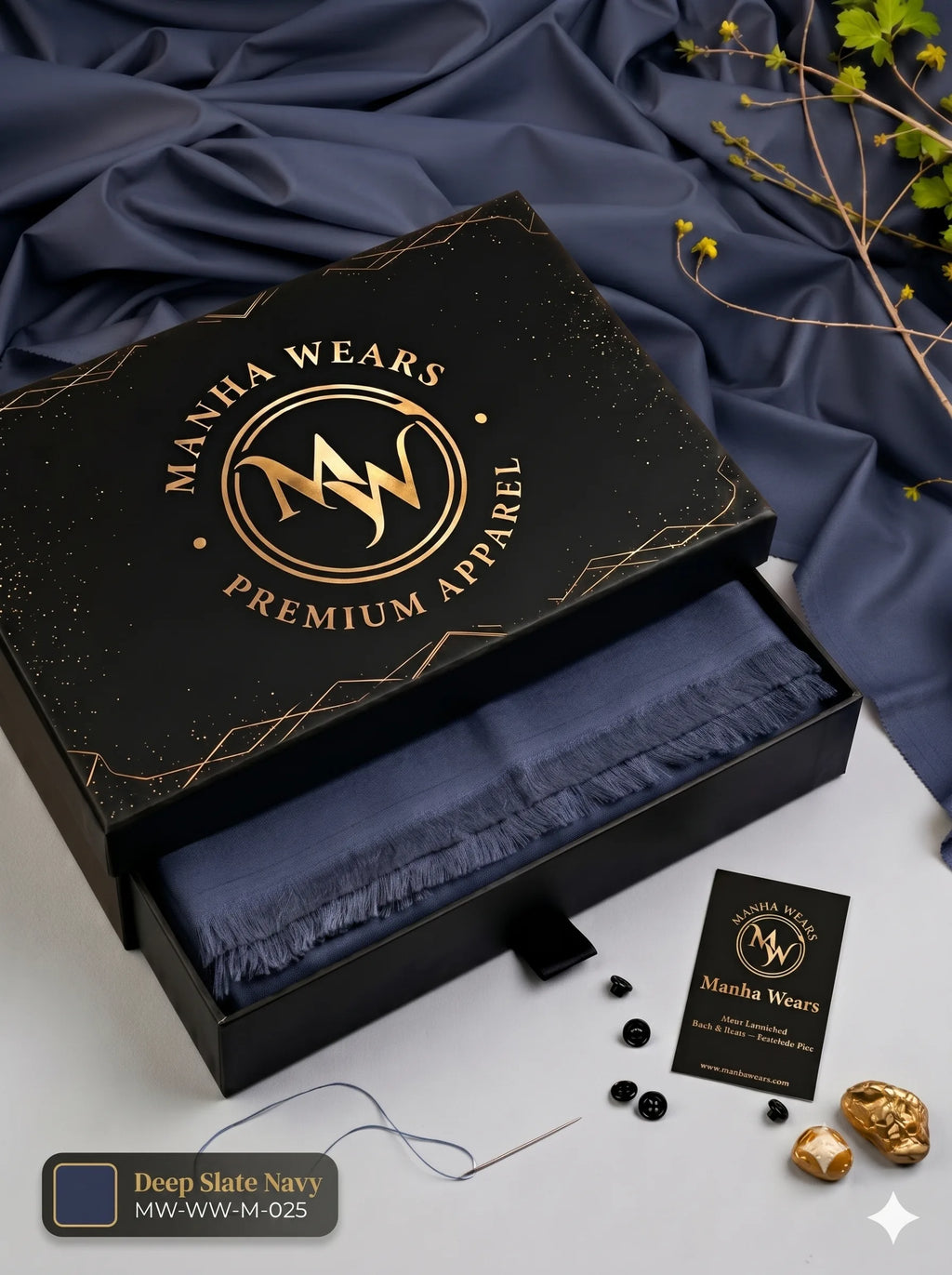 Deep Navy Wash & Wear  — Premium Apparel | Unstitched