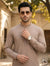 Linen beige wash and wear fabric for men by Manha Wears
