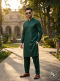 Deep Forest Green Wash & Wear  — Premium Apparel | Unstitched