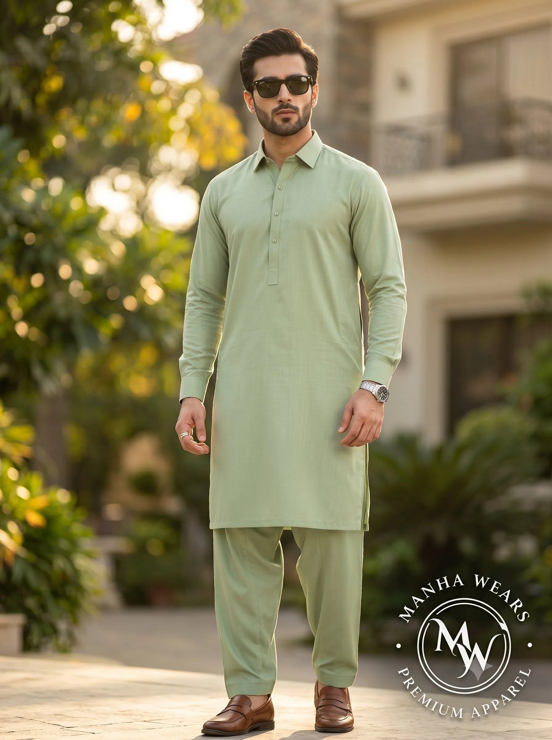 Soft Mint Green Wash & Wear  — Premium Apparel | Unstitched