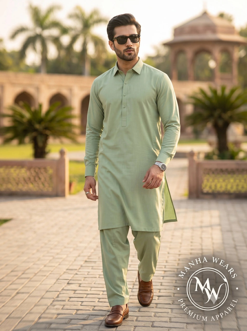 Soft Mint Green Wash & Wear  — Premium Apparel | Unstitched