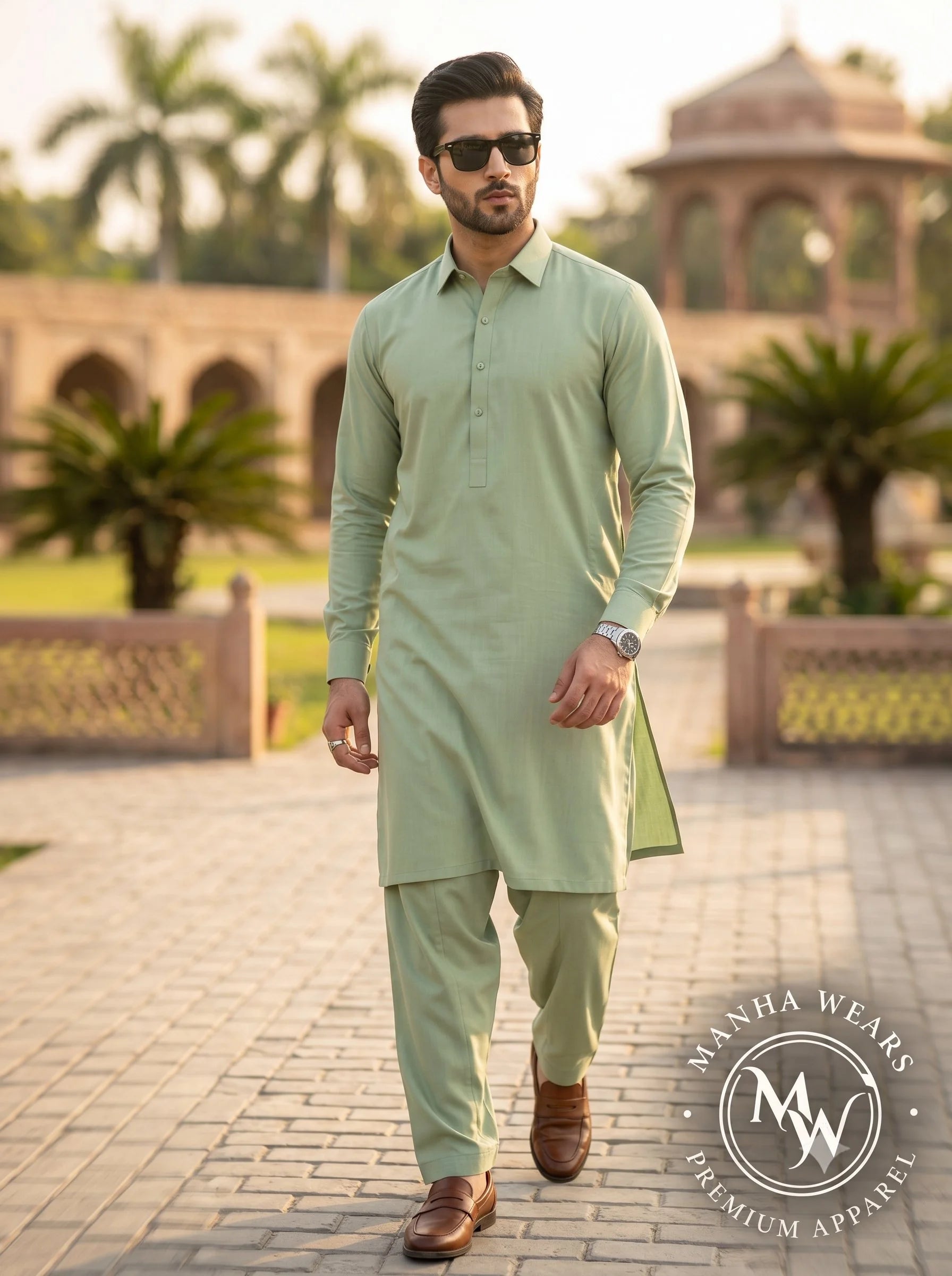 Soft Mint Green Wash & Wear  — Premium Apparel | Unstitched