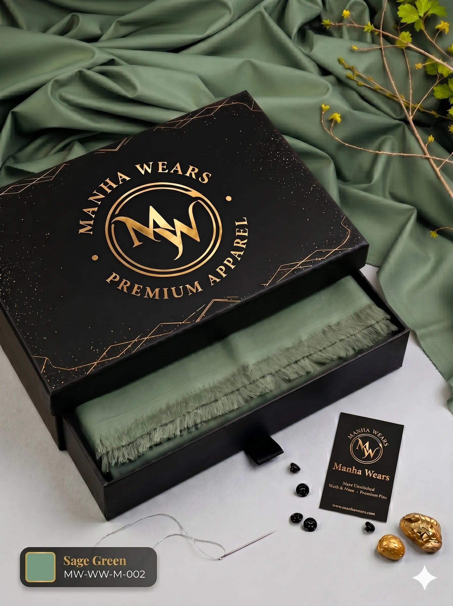 Sage Green Wash & Wear— Premium Apparel | Unstitched