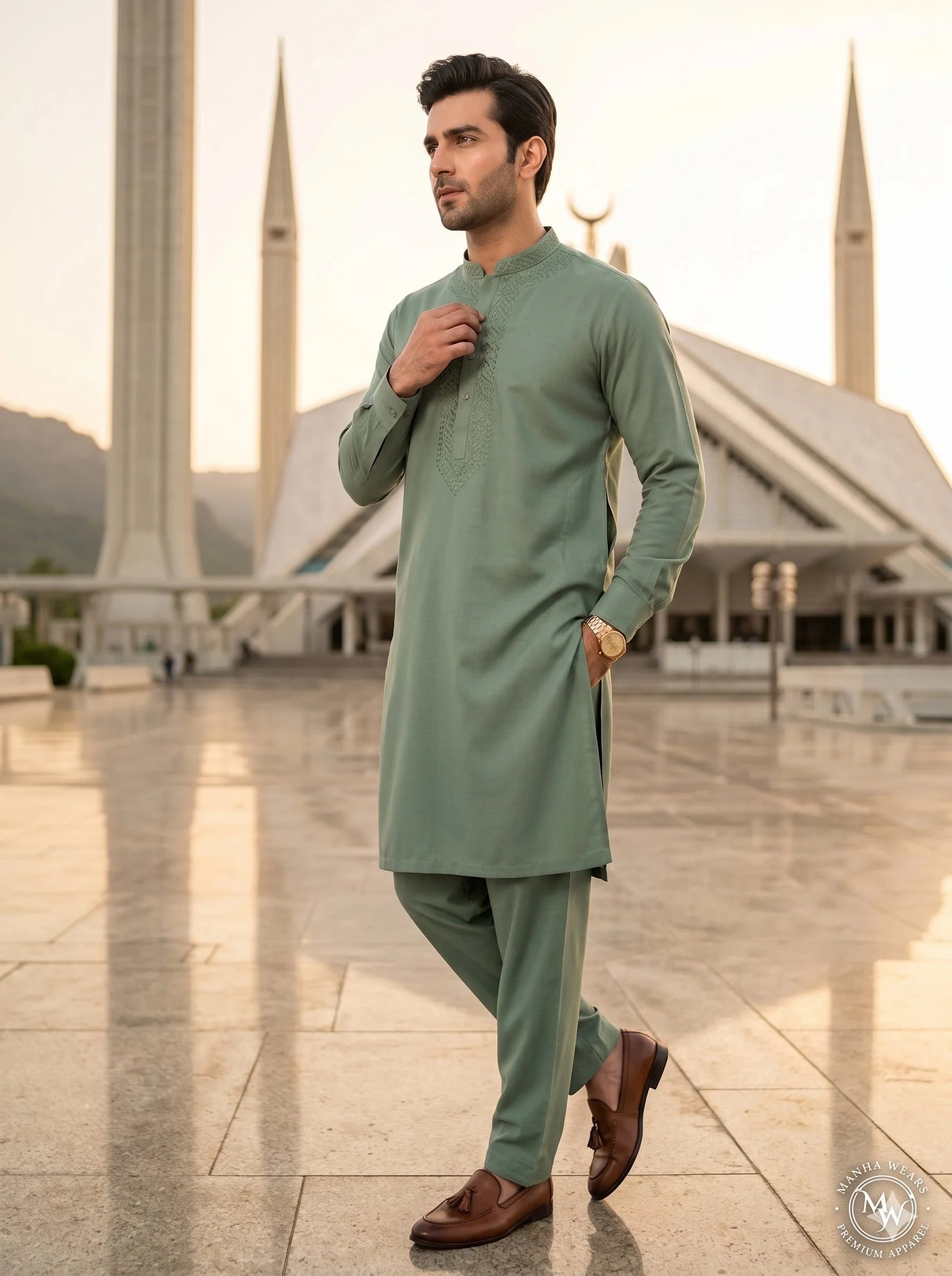 Sage Green Wash & Wear— Premium Apparel | Unstitched