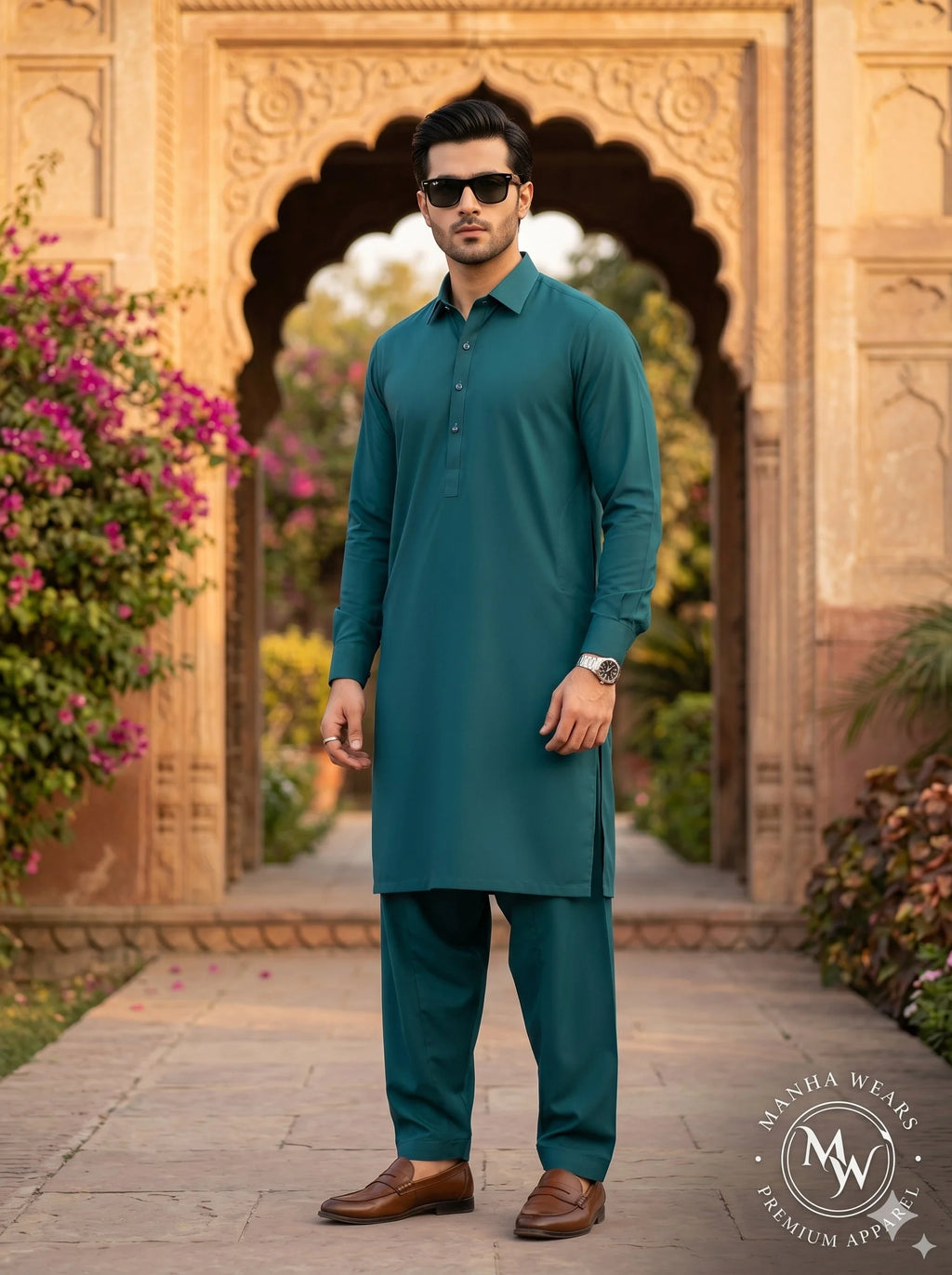 Deep Teal Emerald Wash & Wear— Premium Apparel | Unstitched