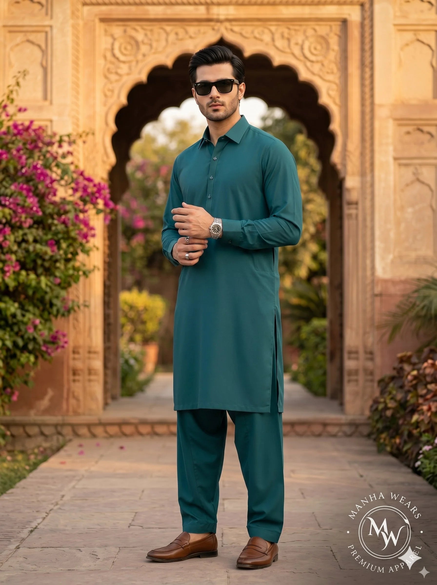 Deep Teal Emerald Wash & Wear— Premium Apparel | Unstitched
