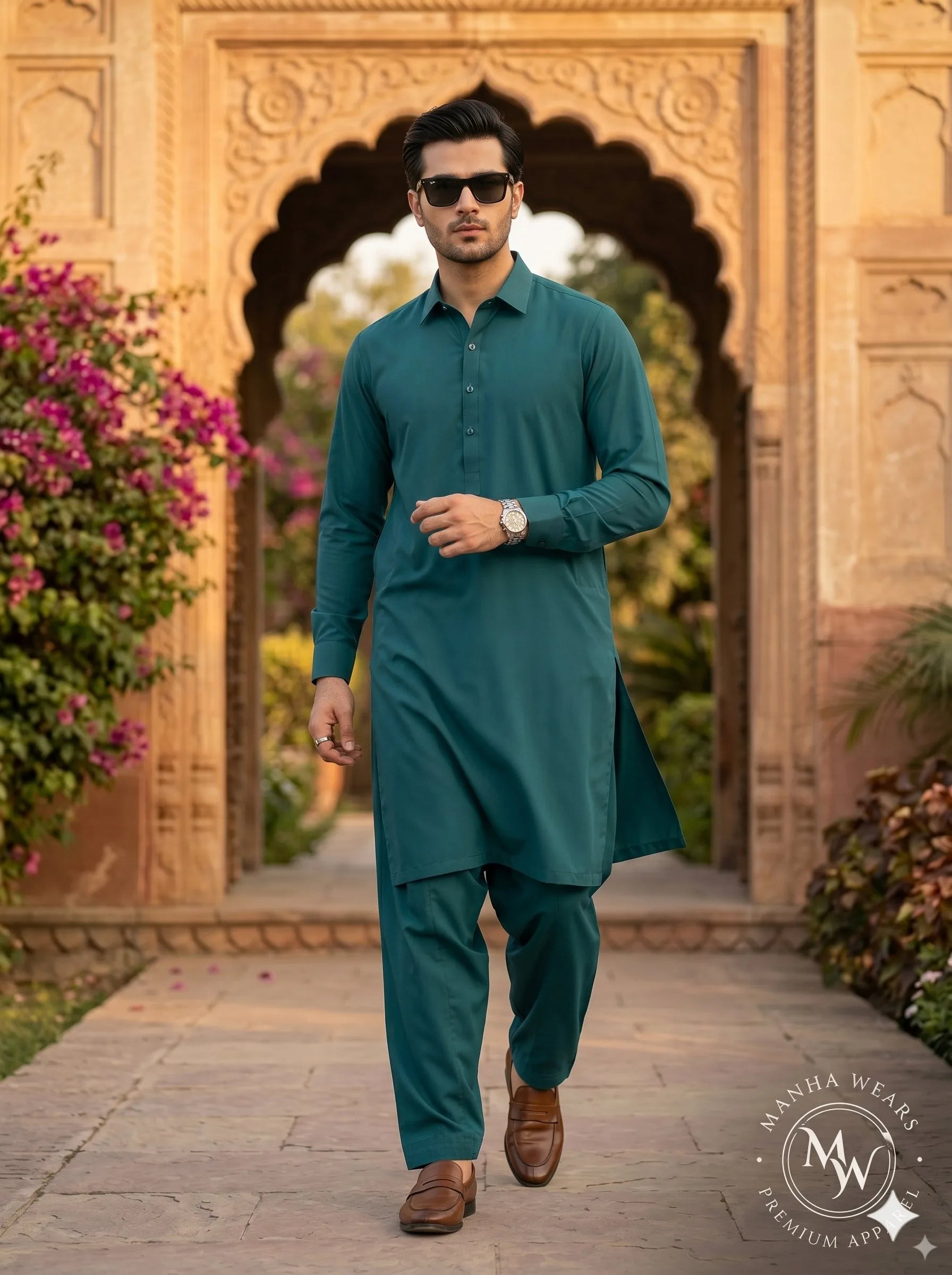 Deep Teal Emerald Wash & Wear— Premium Apparel | Unstitched