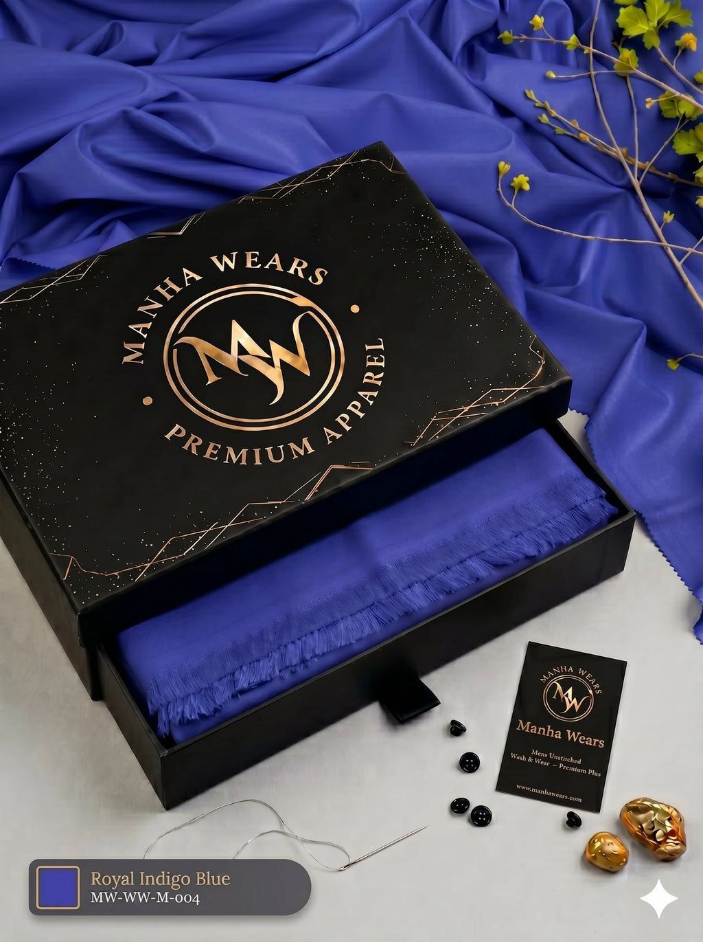 Royal Blue Wash & Wear— Premium Apparel | Unstitched
