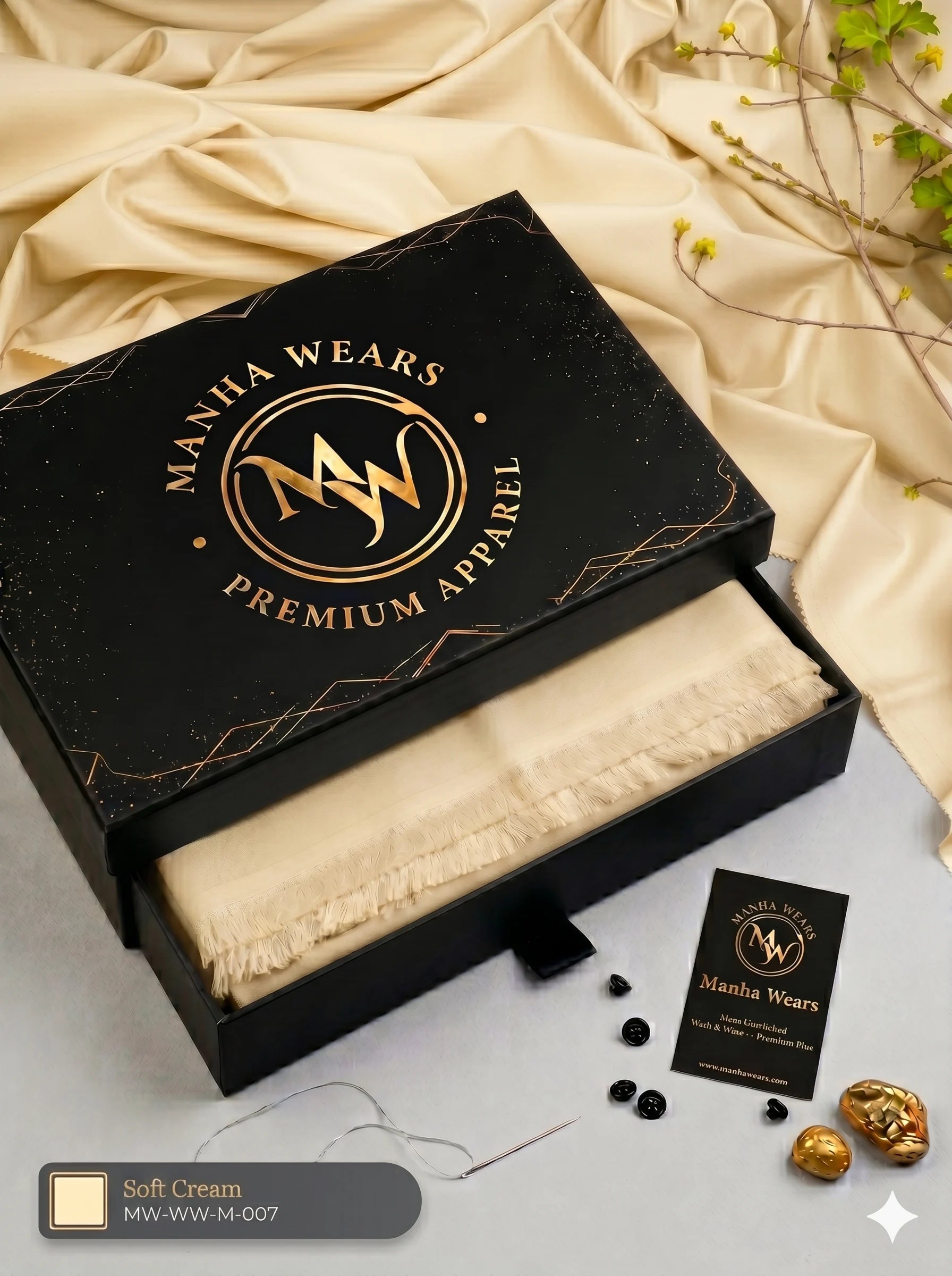 Soft Cream Wash & Wear— Premium Apparel | Unstitched