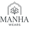 Manha Wears logo with a decorative element on a transparent background