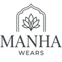 Manha Wears logo with a decorative element on a transparent background