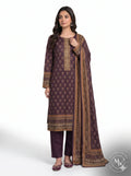 Deep Plum Mughal Motif Lawn — 3 Piece Unstitched