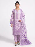 Lavender Floral Printed Lawn — 3 Piece Unstitched