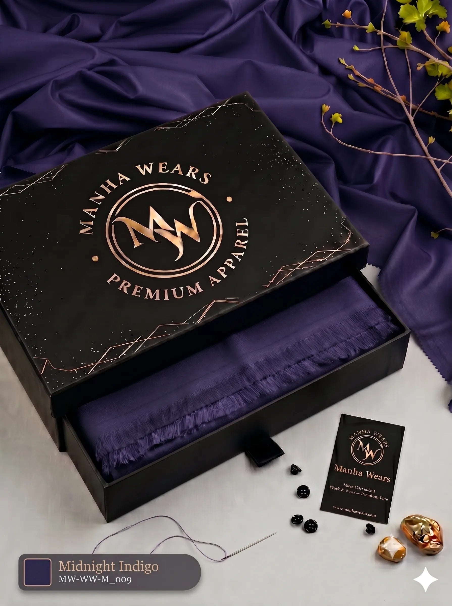 Midnight Purple Wash & Wear— Premium Apparel | Unstitched