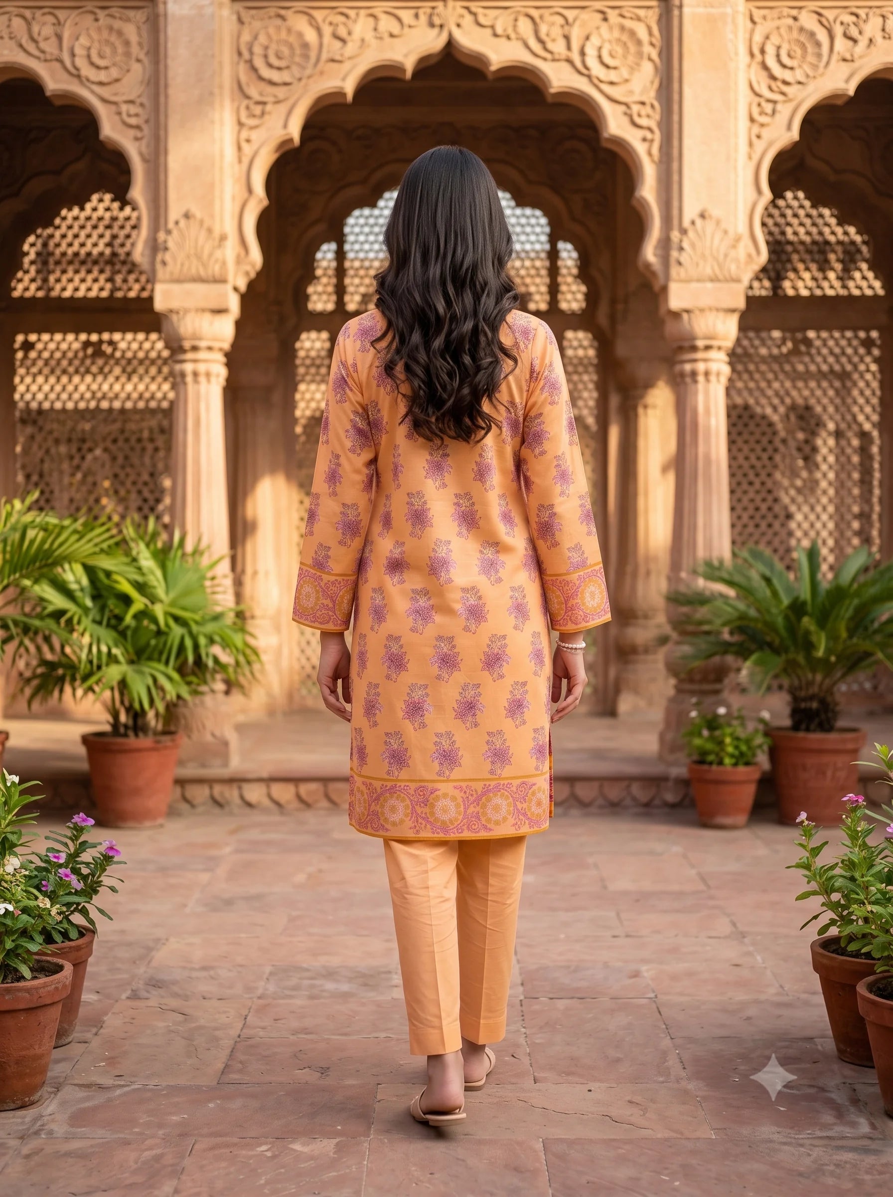 Peach Elegance - 3 Piece